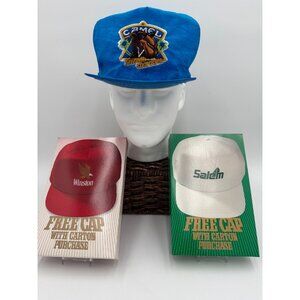 Vintage RJ Reynolds Promo Hat Lot Camel Joe Camel Winston Salem NOS 1980s Caps